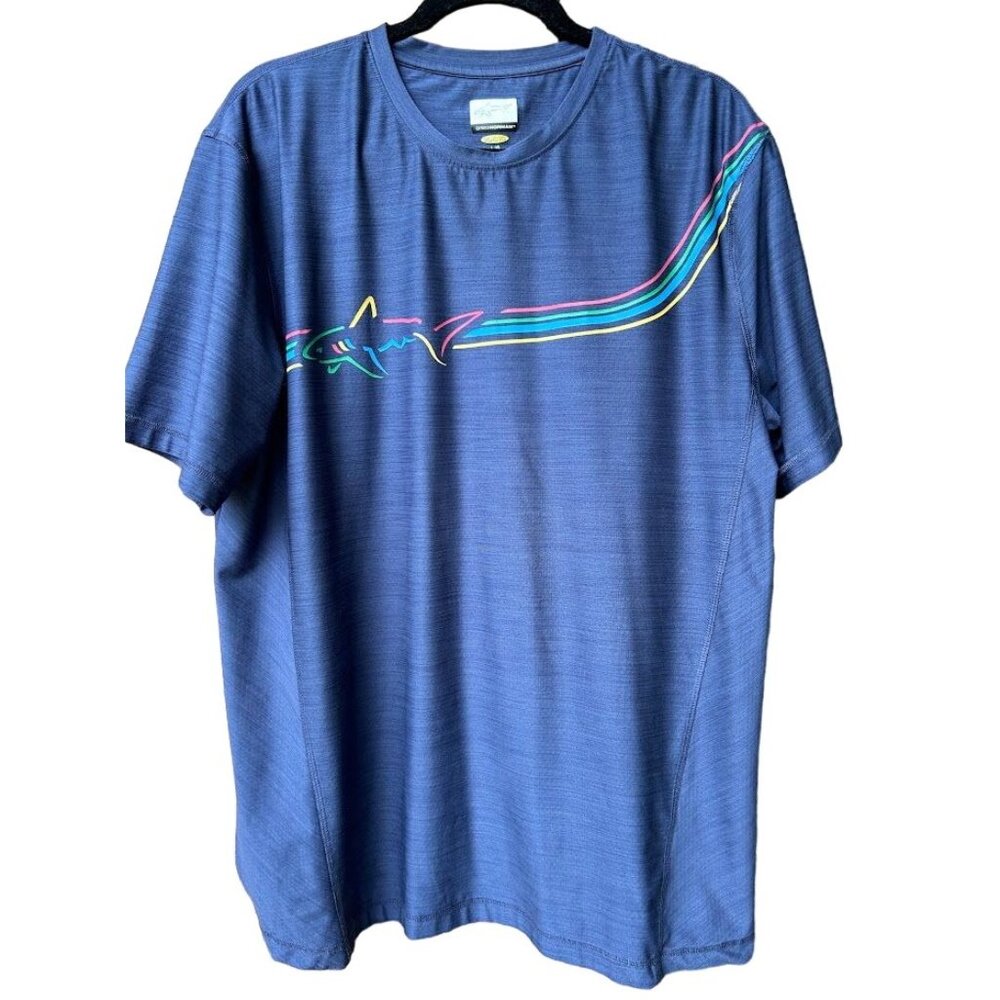 Greg Norman‎ T Shirt L Short Sleeve Blue Play Dry Mens